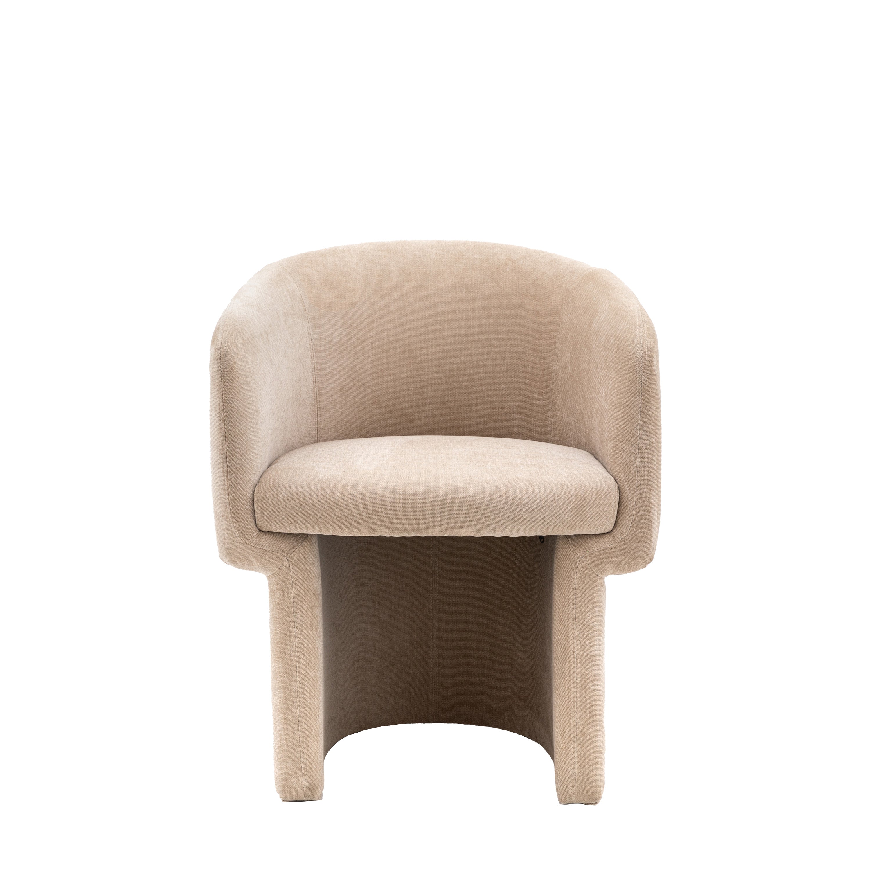 Capponi Cream Velvet Tub Bucket Dining Chair